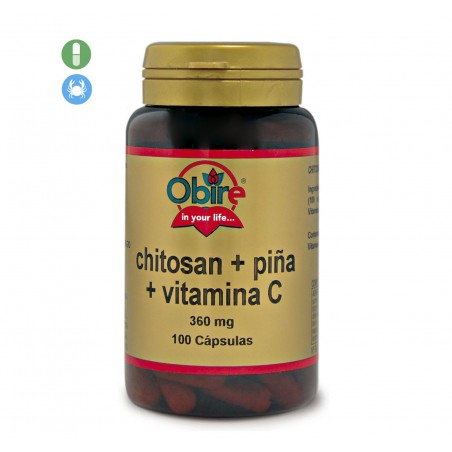 CHITOSAN PIÑA VITAMINA C 360 MG 100 CAP OBIRE