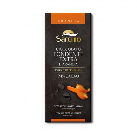 TABLETA CHOCOLATE NEGRO 74% NARANJA ECO 80 G