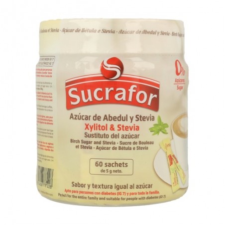 SUCRAFOR (XILITOL Y STEVIA) SATCHES 60 UDS x 5 GR