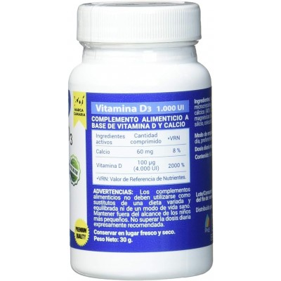 Vitamina D3 4000 UI 60 Comp. Polaris - Calidad Garantizada