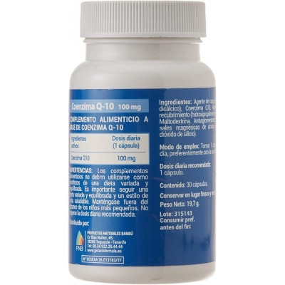 Coenzima Q10 100 mg 30 cápsulas - Compra Tu Suplemento