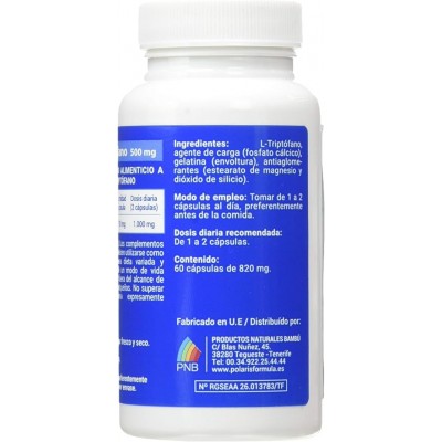 L Triptófano 500 mg 60 Cápsulas - Polaris