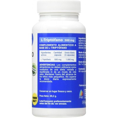 L Triptófano 500 mg 60 Cápsulas - Polaris