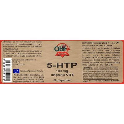 Griffonia 5 HTP Magnesio B6 100 mg - 60 Cápsulas