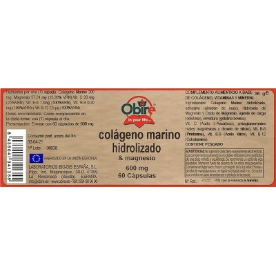Colágeno Hidrolizado con Magnesio 600 mg - Obire