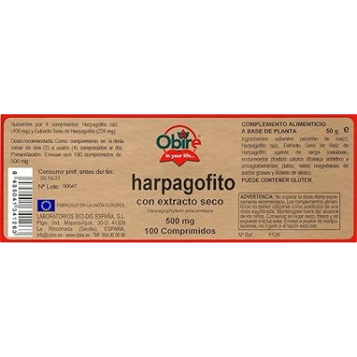 Harpagofito Ext Seco 500 mg 60 Cap Obire