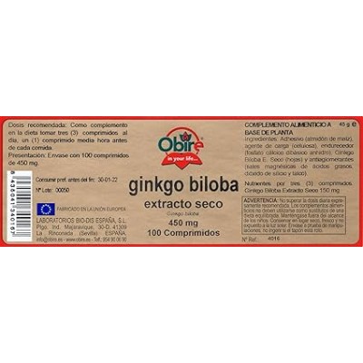 Ginkgo Biloba Ext Seco 450 mg - Obire