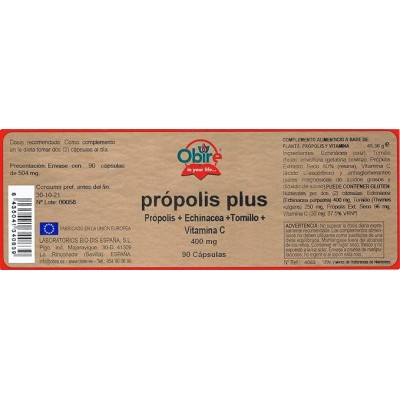 Propolis Plus 400 mg 90 Cap Obire - Suplemento Natural