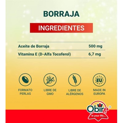 Borraja + Vitamina E 500 mg - Obire