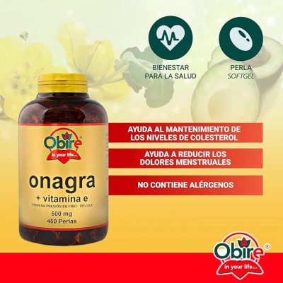 Onagra 500 mg 220 Perlas Obire - Suplemento Natural