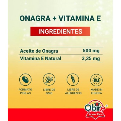 Onagra 500 mg 220 Perlas Obire - Suplemento Natural