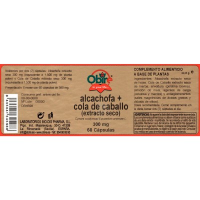 Alcachofa y Cola de Caballo 300 mg - Suplemento Natural