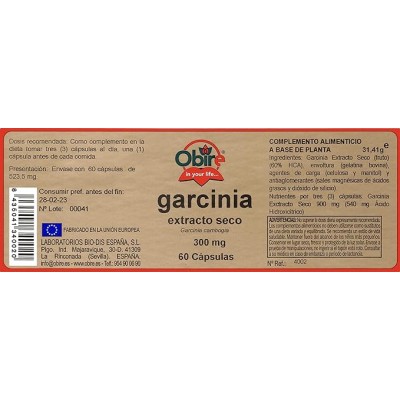 Garcinia Cambogia 300 mg - 60 Cápsulas Obire