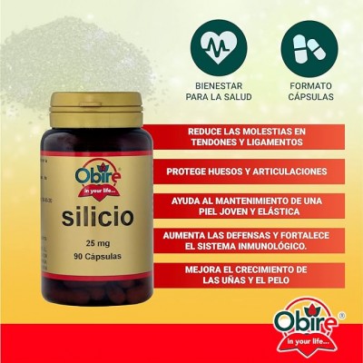 Silicio 25 mg 90 Cap Obire - Suplemento Esencial