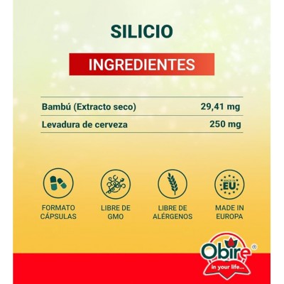 Silicio 25 mg 90 Cap Obire - Suplemento Esencial