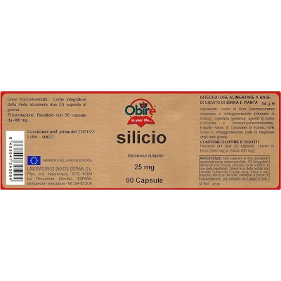 Silicio 25 mg 90 Cap Obire - Suplemento Esencial