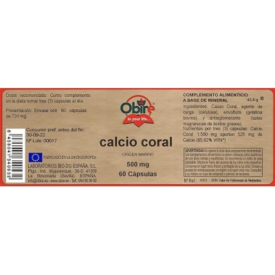Calcio Coral 500 mg - Suplemento Natural