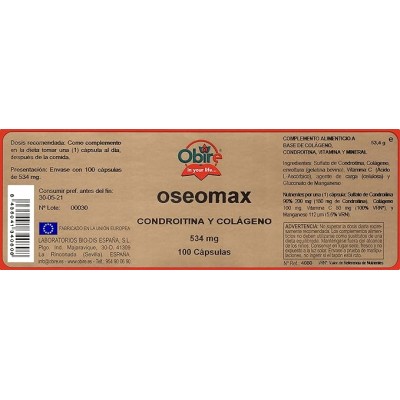 Oseomax Condroitina Colágeno 530 mg - Obire