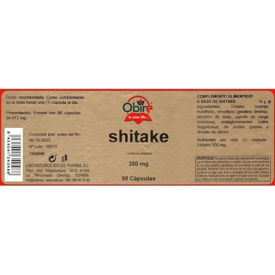 Shiitake 350 mg 90 Cápsulas - Obire