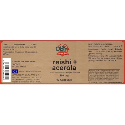 Reishi Acerola 400 mg 90 Cap - Obire