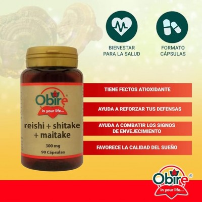 Reishi Shitake Maitake 300 mg - 90 Cápsulas