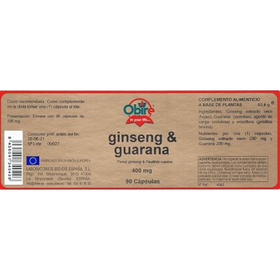 Ginseng Guaraná 400 mg - Suplemento Energético