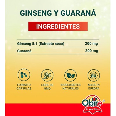 Ginseng Guaraná 400 mg - Suplemento Energético