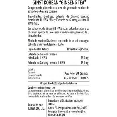 Ginseng Il Hwa Té - 30 Sobres de Calidad Superior