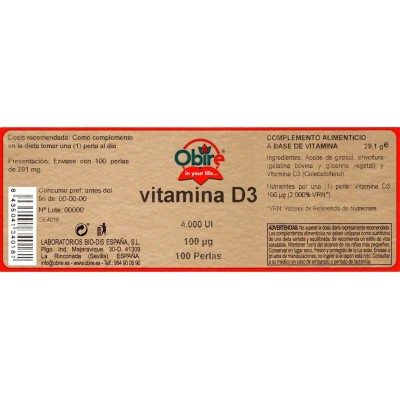 Vitamina D3 4000 UI 100 Perlas Obire - Compra Ahora