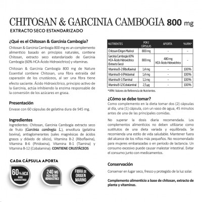 Chitosan Garcinia 800 mg - Suplemento Natural