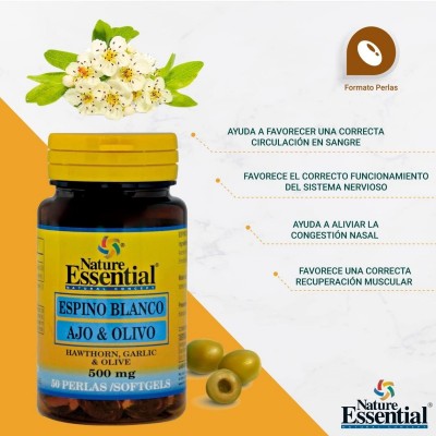 Espino Blanco Ajo Olivo 500 mg - Nature Essential
