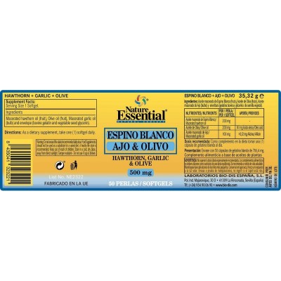 Espino Blanco Ajo Olivo 500 mg - Nature Essential