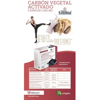 Carbón Vegetal Complex 1500 mg - Suplemento Natural