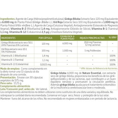 Ginkgo Biloba Ext Seco 6000 mg - 30 Cápsulas