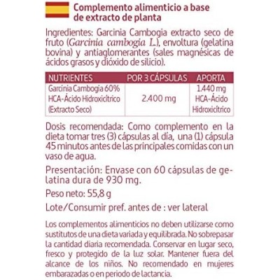 Garcinia Cambogia Ext 800 mg - 60 Cápsulas