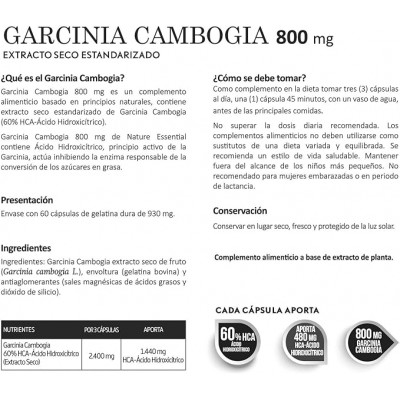 Garcinia Cambogia Ext 800 mg - 60 Cápsulas