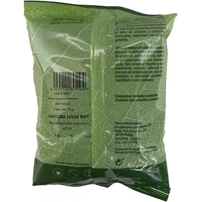 Gayuba Hoja Entera 75g Plameca - Fitoterapia Natural