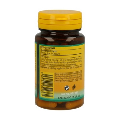 Ginseng Rojo Extracto Seco 500 mg - Suplemento Natural