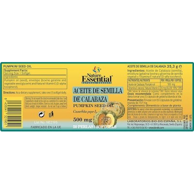 Aceite Semilla Calabaza 500 mg - 50 Perlas
