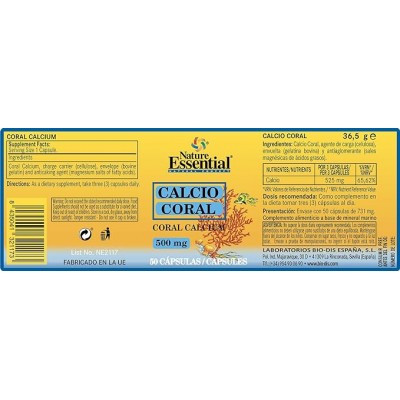 Calcio Coral 500 mg - Suplemento Esencial