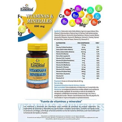 Vitaminas Minerales 60 Tab - Suplemento Esencial