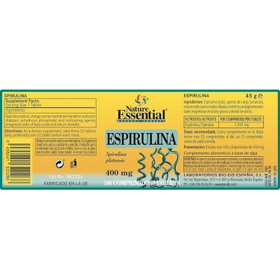 Espirulina 400 mg - Suplemento Natural