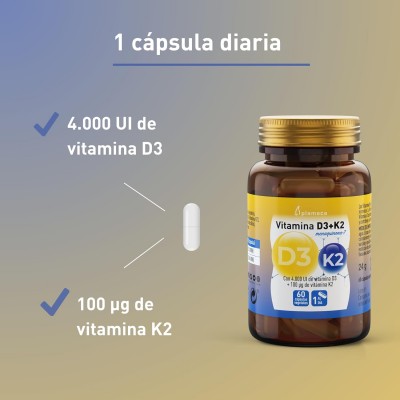 Vitamina D3 K2 4000 UI 100 MCG - 60 Caps