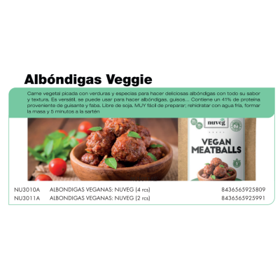 Albóndigas Veganas 50g Nuveg - Sabor y Calidad