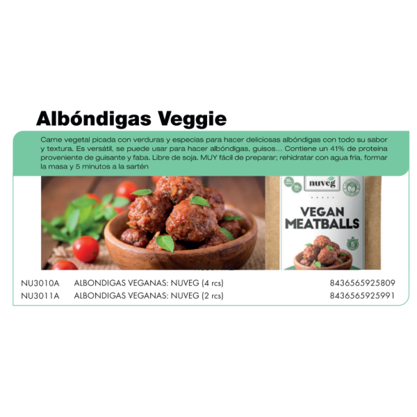 ALBONDIGAS VEGANAS 50 GR NUVEG 2RCS