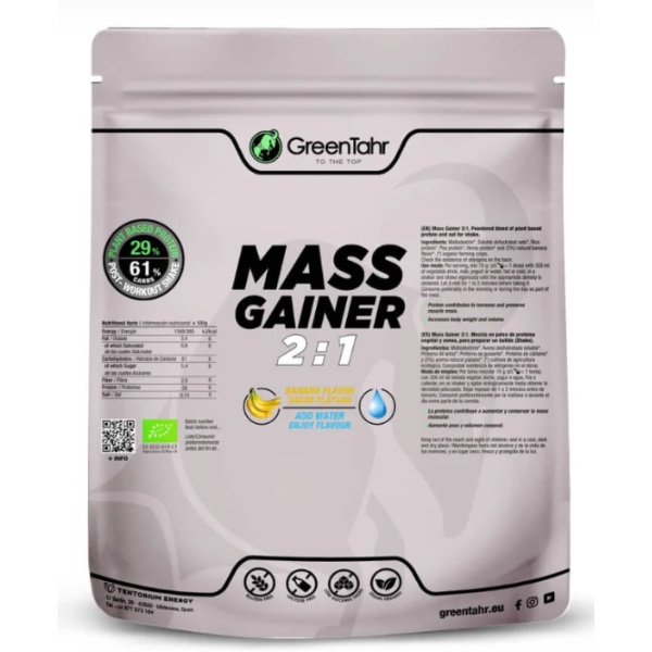 GREENTAHR MASS GAINER ECO 2:1 SABOR BANANA 1,2 Kg XXL PACK