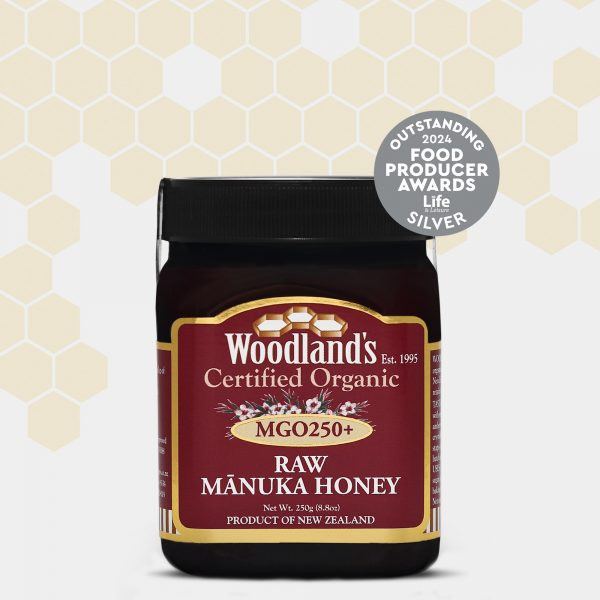 MIEL MANUKA WOODLANDS MGO 250+ 250g ORGANIC MONOFLORAL