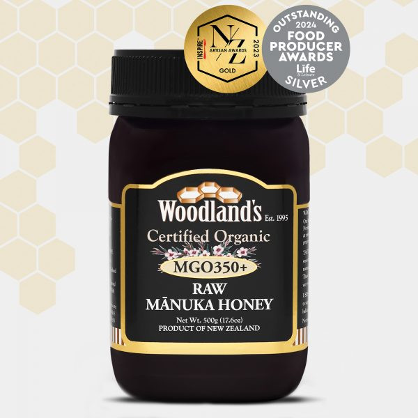 MIEL MANUKA WOODLANDS MGO 350+ 500g ORGANIC MONOFLORAL