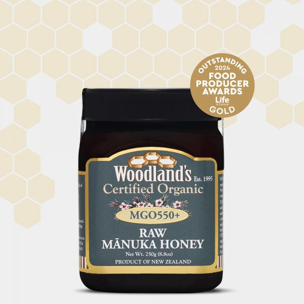 MIEL MANUKA WOODLANDS MGO 550+ 250g ORGANIC MONOFLORAL