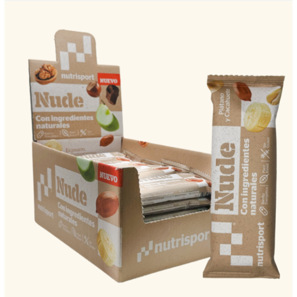 NUDE ENERGY BAR PLATANO CACAHUETES CAJA 24 BARRITAS